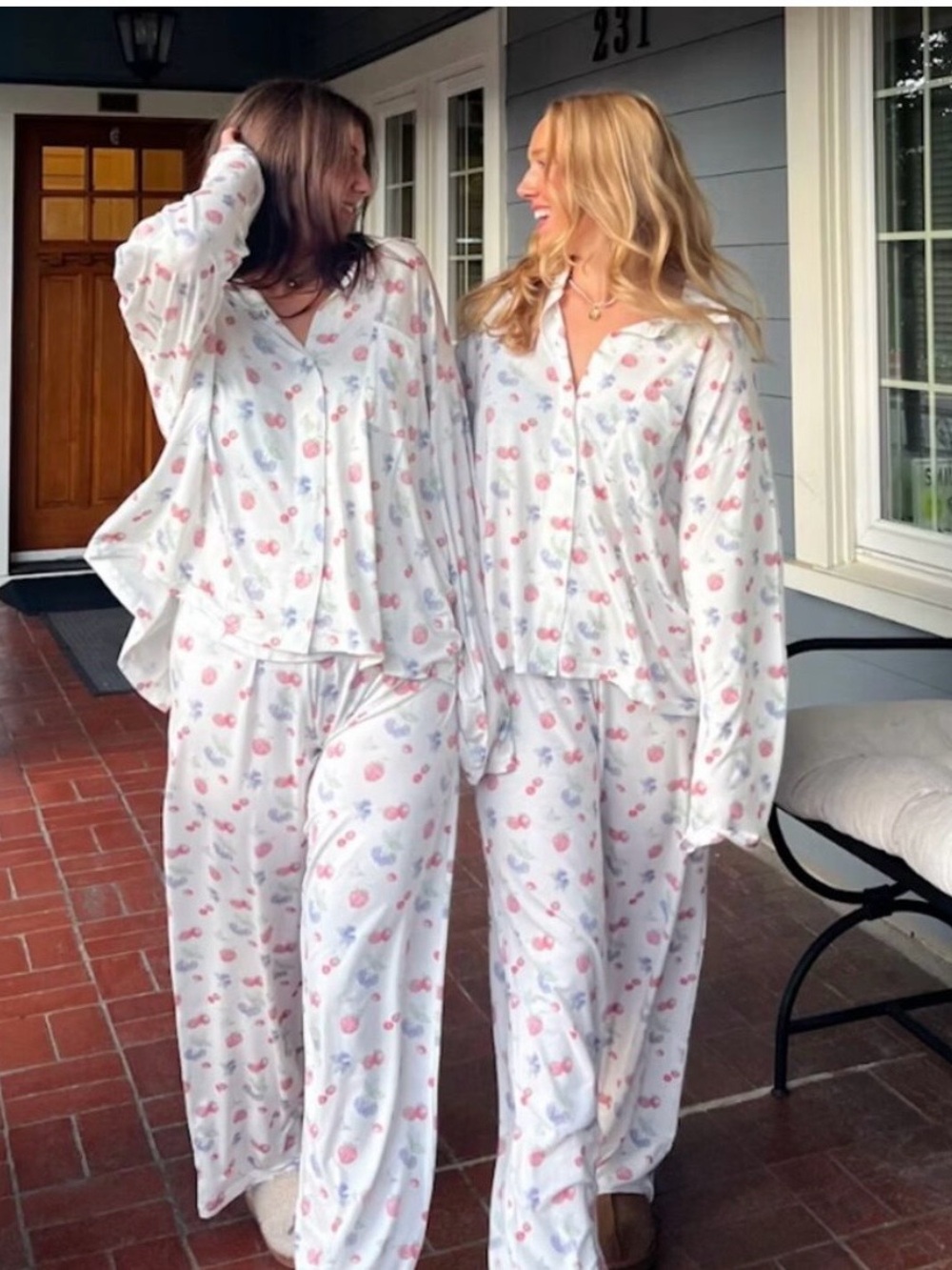 Djerf Avenue | Go Slow Summer Berries Pajama Set, Size XXL - EUC